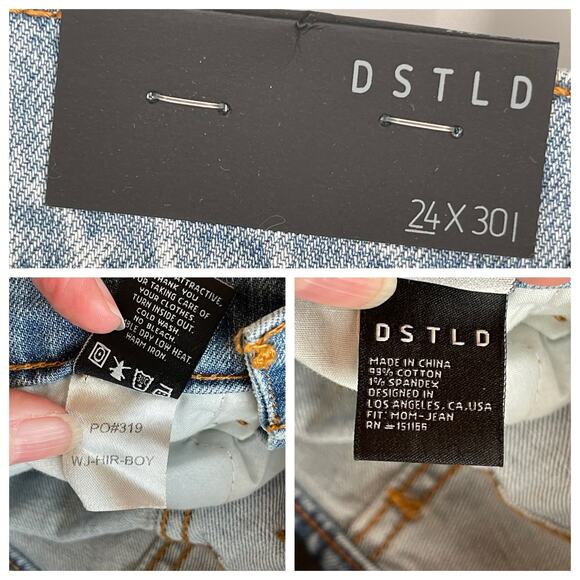 DSTLD Mom Jean High Rise Light Wash Button Fly Skinny NEW Womens Sz 24x30 - Picture 7 of 7